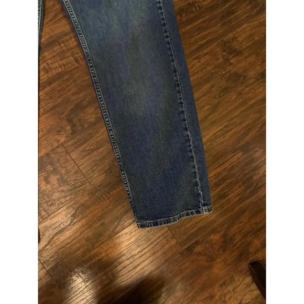 Levis 505 Jeans Mens 40x32 Blue Regular Fit Straight Leg Dark Wash Denim